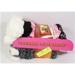 2PK LADIES COZY SLIPPERS SOCKS