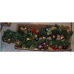 BOX OF CHRISTMAS DECORATIONS