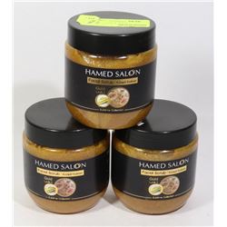 THREE TUBS OF HAMED SALON GOLD FACIAL SCRUB