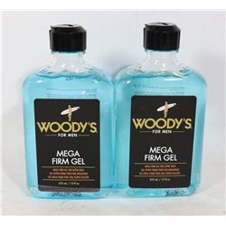 TWO BOTTLES OF WOODY'S FOR MEN MEGA FIRM GEL