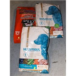 THEE BAGS OF DOG FOOD, TWO ACTR1UM AND ONE
