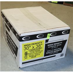 CASE OF 30" X 38" HIGH DENSITY CLEAR GARBAGE BAGS