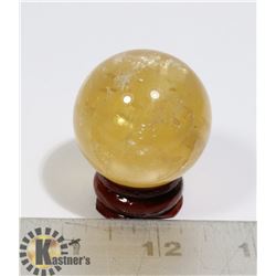 #73-CALCITE SPHERE BALL + STAND 37.2mm