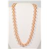 Image 1 : #17-ORANGE SEA SHELL PEARL NECKLACE 12mm/15"