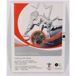 2007 FIRST DAY VANCOUVER 2010 CURLING 25 CENT