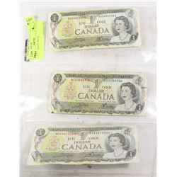 1973 CANADA $1 BILLS