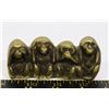 Image 1 : VINTAGE 4 MONKEYS BRASS PAPERWEIGHT