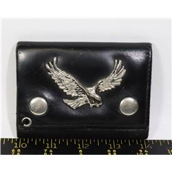 VTG THICK LEATHER EAGLE MOTIF MEN'S WALLET