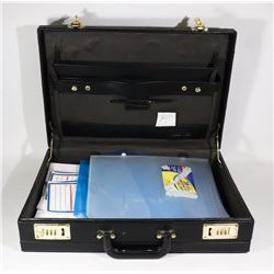 BLACK LEATHER ATTACHE CASE WITH OFFICE