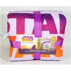 NEW STAR WARS TWIN/FULL QUILT AND SHAM SET