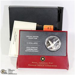 2005 SILVER ALBERTA $5 PROOF RCM COIN