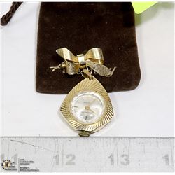 SPENDID "17 JEWELS" BROOCH WATCH SWISS MADE