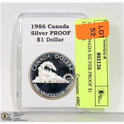 1986 CANADA SILVER PROOF $1 DOLLAR