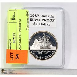 1987 CANADA SILVER PROOF $1 DOLLAR