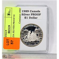 1989 CANADA SILVER PROOF $1 DOLLAR