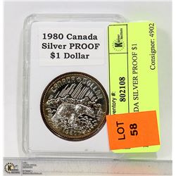1980 CANADA SILVER PROOF $1 DOLLAR