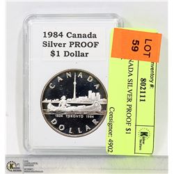1984 CANADA SILVER PROOF $1 DOLLAR
