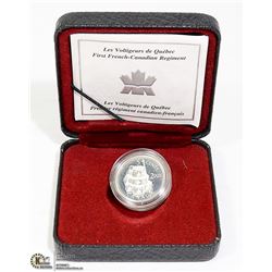 2000 SILVER CANADA 5c FRENCH REGIMENT COIN