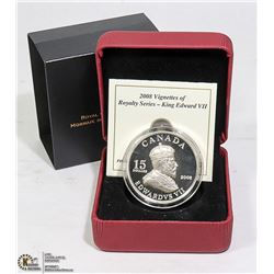 2008 SILVER KING EDWARD VII $15 PR COIN