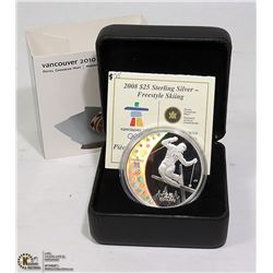 2008 SILVER SKIING OLYMPIC $25 COIN