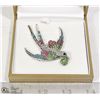 Image 1 : RHINESTONE FLYING BIRD BROOCH