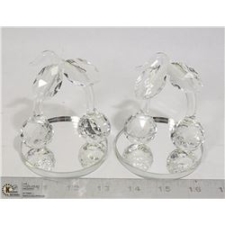 LOT OF 2 CRYSTAL WILD CHERRY ORNAMENTS