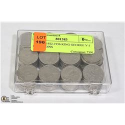 100 PCS 1922-1936 KING GEORGE V 5 CENT COINS