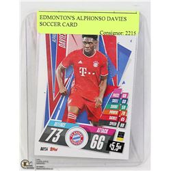 EDMONTON'S ALPHONSO DAVIES SOCCER CARD