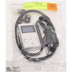 MP3 MUSIC PLAYER WITH ZIPPER EAR BUDS