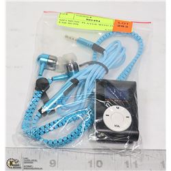 MP3 MUSIC PLAYER WITH ZIPPER EAR BUDS