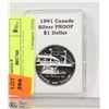Image 1 : 1991 CANADA SILVER $1 PROOF