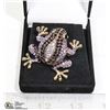 Image 1 : RHINESTONE TREE FROG BROOCH