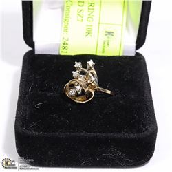 DIAMOND FIREWORKS RING 10K WHITE & YELLOW GOLD SZ7