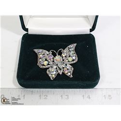 RHINESTONE BUTTERFLY BROOCH