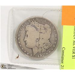 USD 1901 MORGAN SILVER $1