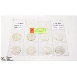 10PCS SILVER MEXICAN PESO'S 1950'S - 1960'S
