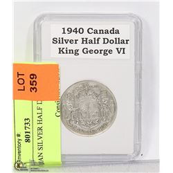CANADIAN SILVER HALF DOLLAR 1940