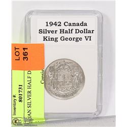 CANADIAN SILVER HALF DOLLAR 1942