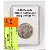 Image 1 : CANADIAN SILVER HALF DOLLAR 1940