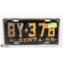 1955 ALBERTA LICENSE PLATE