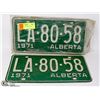 Image 1 : 1971 ALBERTA LICENSE PLATE
