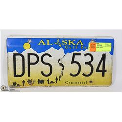 ALASKA CENTENNIAL LICENSE PLATE