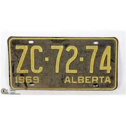 1969 ALBERTA LICENSE PLATE