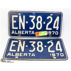 PAIR OF 1970 ALBERTA LICENSE PLATES