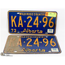 PAIR OF 1973 ALBERTA LICENSE PLATES