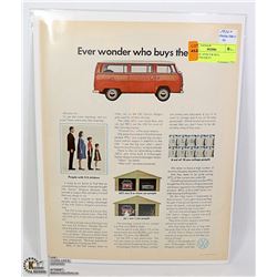 VINTAGE 1970S VW BUS ADVERTISEMENT