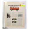 Image 1 : VINTAGE 1970S VW BUS ADVERTISEMENT