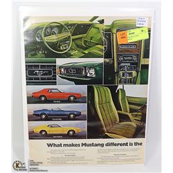 VINTAGE 1970S MUSTANG ADVERTISEMENT