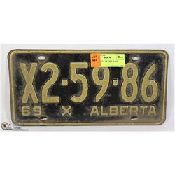 1969 ALBERTA LICENSE PLATE