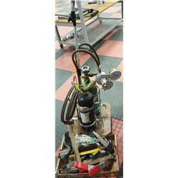 SET OF 2 WELDING TANKS, TORCH, REGULATORS, DOLLY +